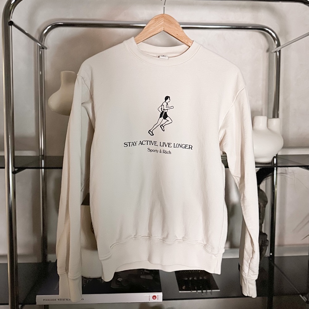Sporty & Rich Stay Active Live Longer Sweater (XS)